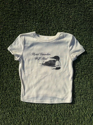 Stupid Canadian Wolf Bird Baby Tee